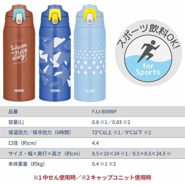 サーモス 2way 800ml 水筒 キッズ 子供 スポーツドリンク対応 カバー