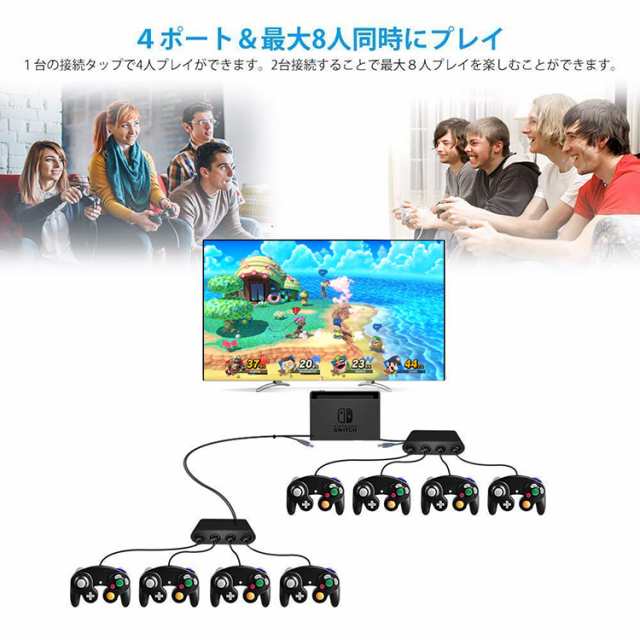 即発送 ゲームキューブコントローラー 接続タップ Nintendo Switch Wii U Pc スマッシュブラザーズ 4ポート Turbo連射機能搭載の通販はau Pay マーケット バルサ堂 Wショップ