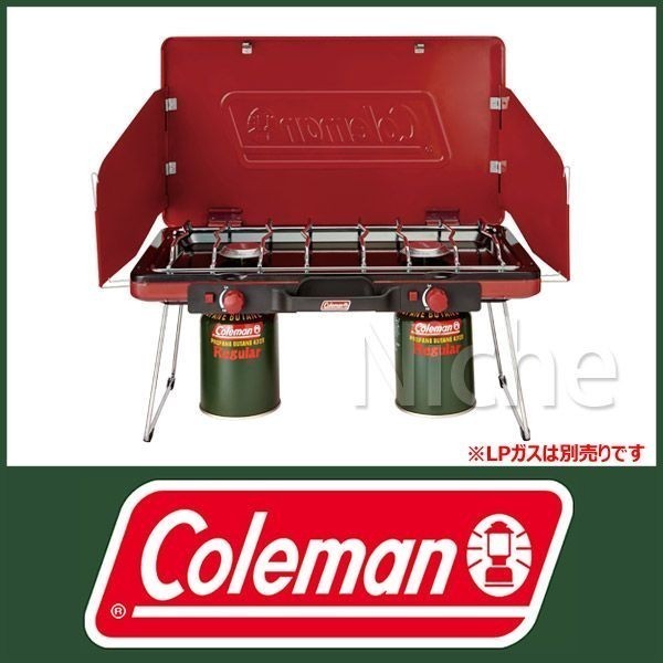 コールマン パワーハウス LP ツーバーナーストーブ2 ( レッド ) Coleman [ 2000021950 ] キャンプ バーナー OD缶 OD ツーバーナー 2バーナー OD缶 防災