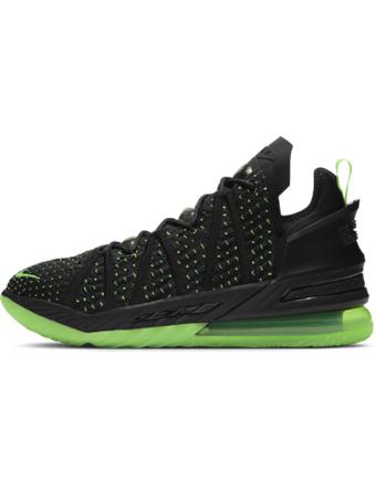 バスケットシューズ バッシュ   ナイキ Nike Lebron 18  Dunkman Black/Electric Greの通販は