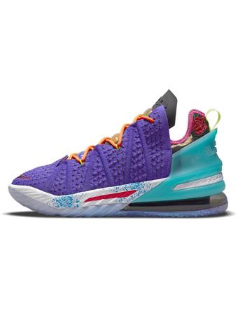 バスケットシューズ バッシュ   ナイキ Nike Lebron 18 EP Psychic Purple/Blk/Multiの通販は