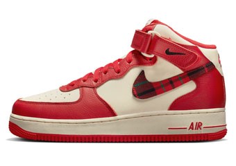 シューズ スニーカー ナイキ Nike Air Force 1 Mid '07 LX Plaid Ivory/Red ス