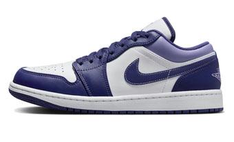 バスケットシューズ バッシュ スニーカー   ジョーダン Jordan Air Jordan 1 Low  Purple/Wh