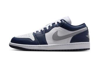 バスケットシューズ バッシュ スニーカー   ジョーダン Jordan Air Jordan 1 Low  White/Nav