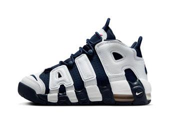 バスケットシューズ バッシュ スニーカー   ナイキ Nike Air More Uptempo GS GS White/Na