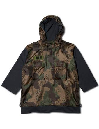 バスケットパーカー ウェア  秋冬物 アクター AKTR BARISTA HOOD CUT SEW BEIGE CAMO   の通販は 6,765円