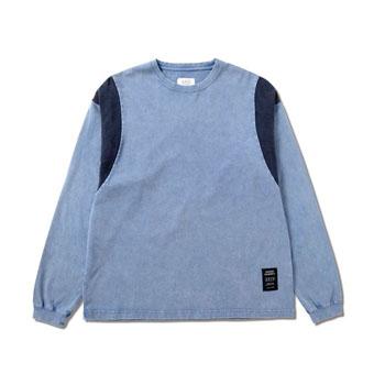 バスケットロング　Tシャツ ウェア   アクター AKTR VINTAGE WASH L/S TEE LIGHT BLUE