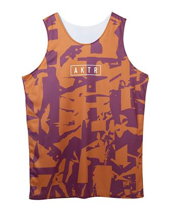 バスケットノースリーブ　タンクトップ ウェア   アクター AKTR CUT-UP CAMO REVERSIBLE TANK