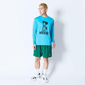 バスケットロング　Tシャツ ウェア   アクター AKTR CARTOON NICK L/S SPORTS TEE BLUE