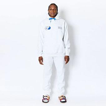 バスケットパーカー ウェア  秋冬物 アクター AKTR YIN-YANG SWEAT HOODIE LIGHT GRAY バスケットパーカー ウェア 秋冬物 アクター AKTR YIN-YANG SWEAT