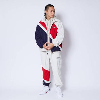 バスケットジャケット ウェア  秋冬物 アクター AKTR xFILA DIAGONAL CUTTING JACKET CRE バスケットジャケット ウェア 秋冬物 アクター AKTR xFILA DIAGONAL
