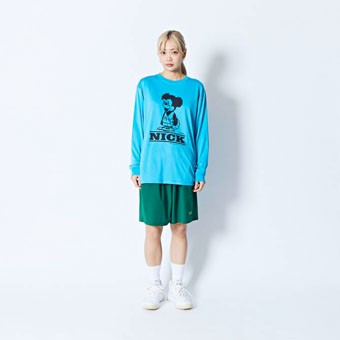 バスケットロング　Tシャツ ウェア   アクター AKTR CARTOON NICK L/S SPORTS TEE BLUE