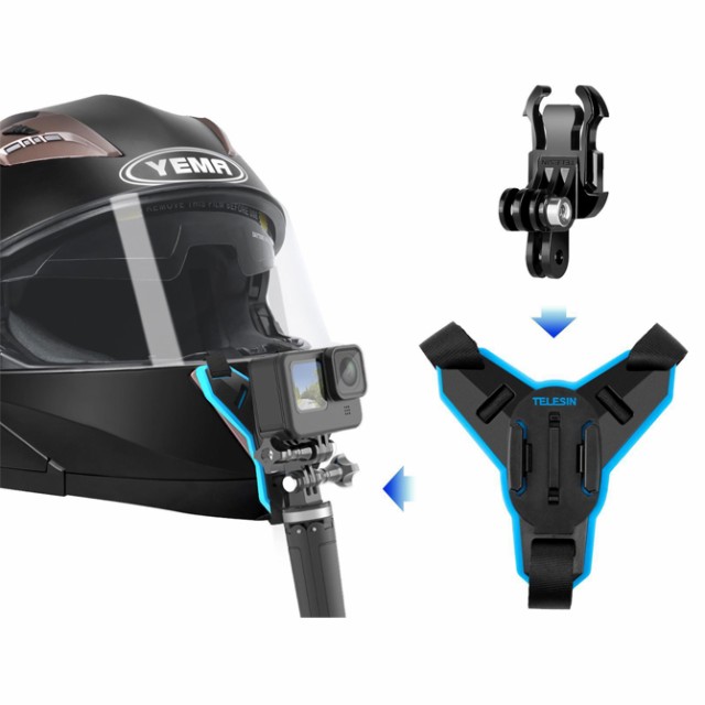 GoPro ヘルメットマウント GoPro バイクマウント ゴープロヘルメット ダブル J-フック バックル ゴープロ アクセサリー