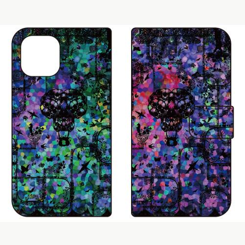 手帳型スマホケース monikotoデザイン ステンドグラス (受注生産) iPhone 12