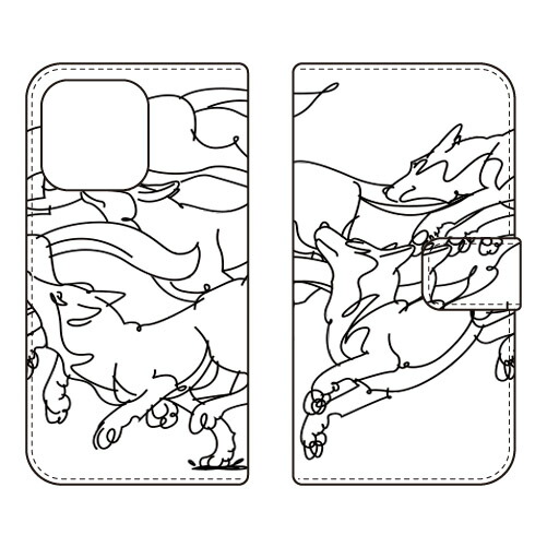 手帳型スマートフォンケース Yohei Takahashi 「Wolvesline」 / for iPhone 13 Pro Max/Apple SECOND SKIN iphone13promax ケース カバー アイフォーン13プロマックス ケース カバー アイフォン 13 送料無料