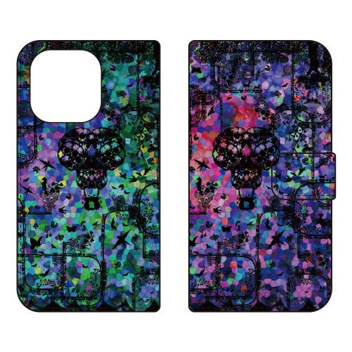 手帳型スマホケース monikotoデザイン ステンドグラス (受注生産) iPhone 16 Pro