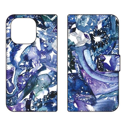 手帳型スマホケース Saqui Hotate 「hoshikuzu」 （受注生産）SECOND SKIN iPhone 16 Pro