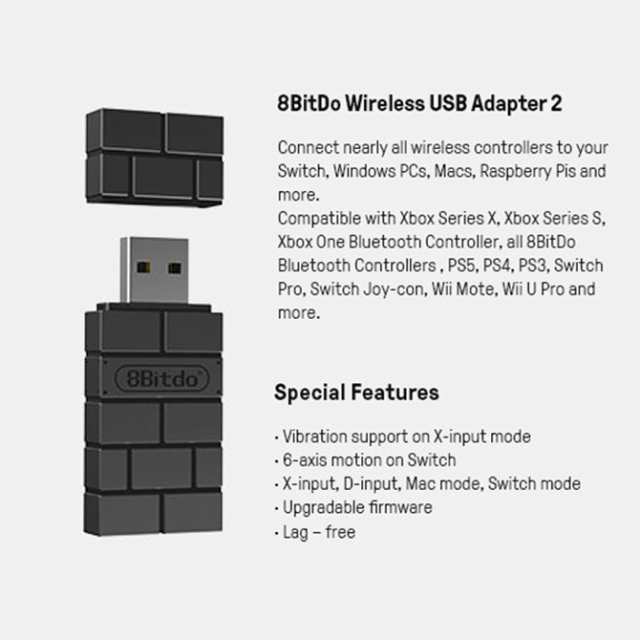 8BitDo ワイヤレス USB アダプター2 Switch Xbox PS5 - Switch