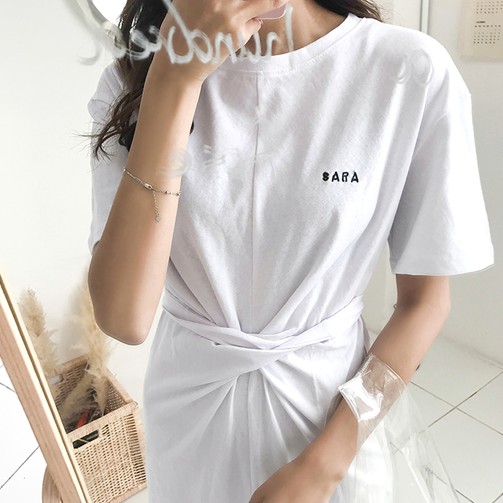 ワンピース レディース ロングワンピース ロゴ ミモレ 白 黒 リボン チュニック 1555 Lpgの通販はau Pay マーケット Cocounsecret