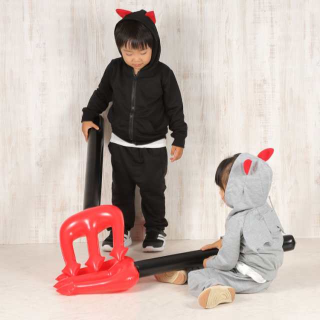 ハロウィン コスプレ 子供 デビル 悪魔 仮装 衣装 可愛い 男の子 女の子 キッズ 上下セット ブラック グレー パーカー スウェット  なりきの通販はau PAY マーケット - ミオリ