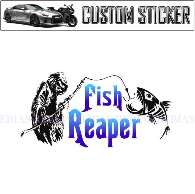 フィッシング リーパー ステッカー 釣り 死神 髑髏 骸骨 バイク カーパーツ 家電 カスタムの通販はau Pay マーケット Rebias