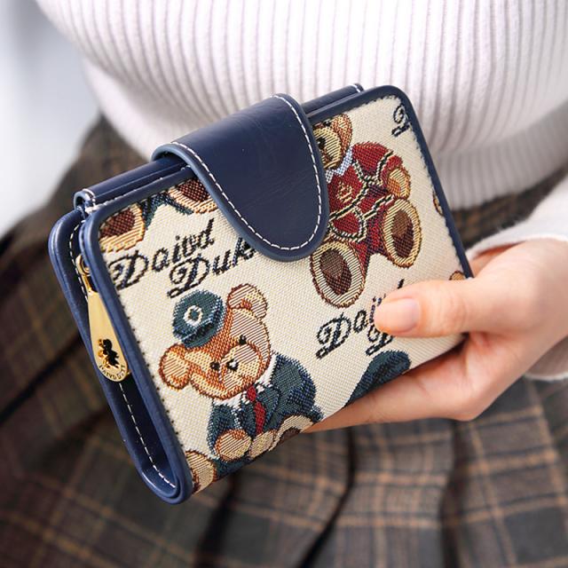 韓国 財布 レディース 可愛いくまちゃん ミニ財布 短財布 三つ折り 女性用 大容量 大収納 カード入れ 8 女の子 コインポケット 4色の通販はau Pay マーケット ハナコストア