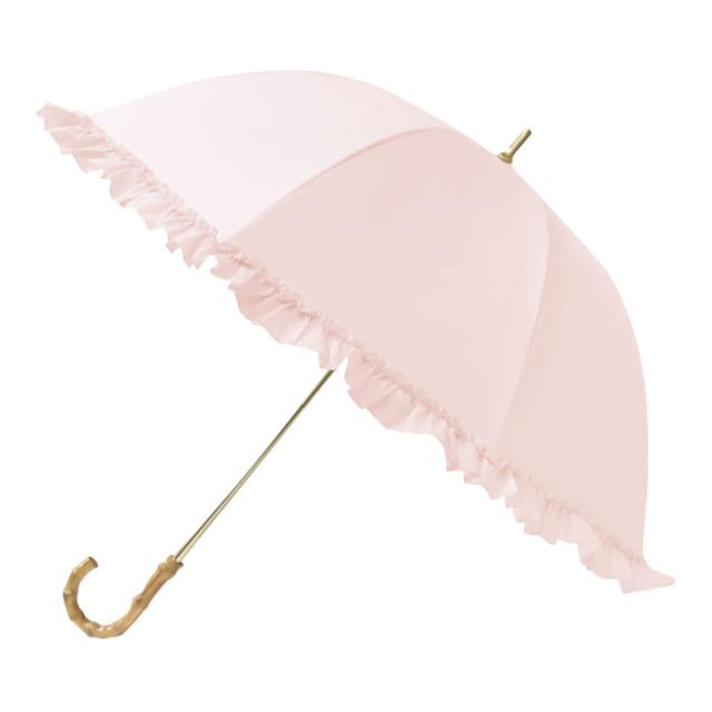 送料無料 pinktrick 完全遮光 深張り フリル 日傘 長傘 50cm 【 かさ