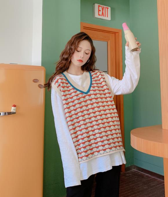 ベスト 無地 Vネック ノースリーブ サマーニット スクール レディース 春秋 Vネック ニット コットン ユニフォーム スクール トップの通販はau Pay マーケット ｗoop ｗoop First Store