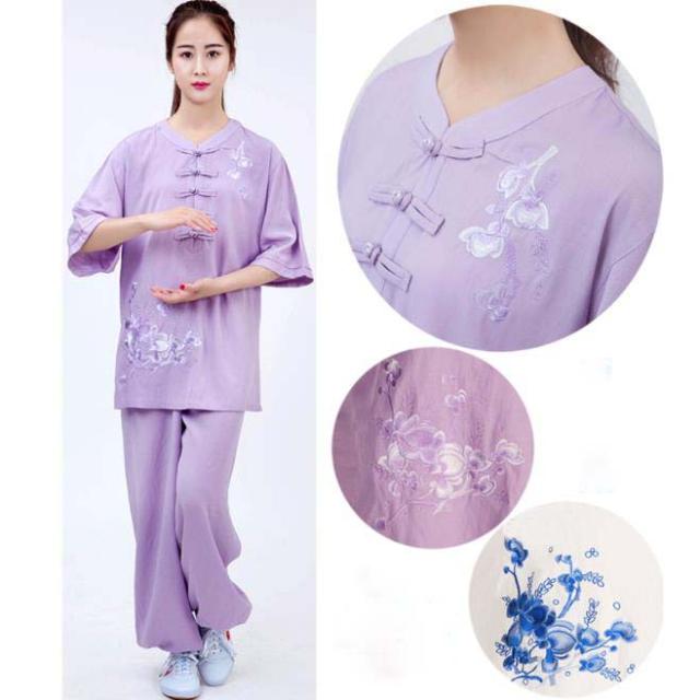 女 刺繍 花柄 6color 五分袖 武術表演服 太極拳服 上下セット 演舞チャイナ服 ラッピング カンフーパンツ コスプレ 衣装 発表会 スの通販はau Pay マーケット ｗoop ｗoop First Store