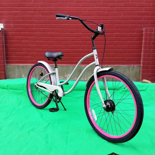 自転車 レインボー 26TYPE-X Stretch グレー×ピンクリム ビーチクルーザー 26インチ メンズ レディース ジュニア おしゃれ 通勤  通学 ｜au PAY マーケット