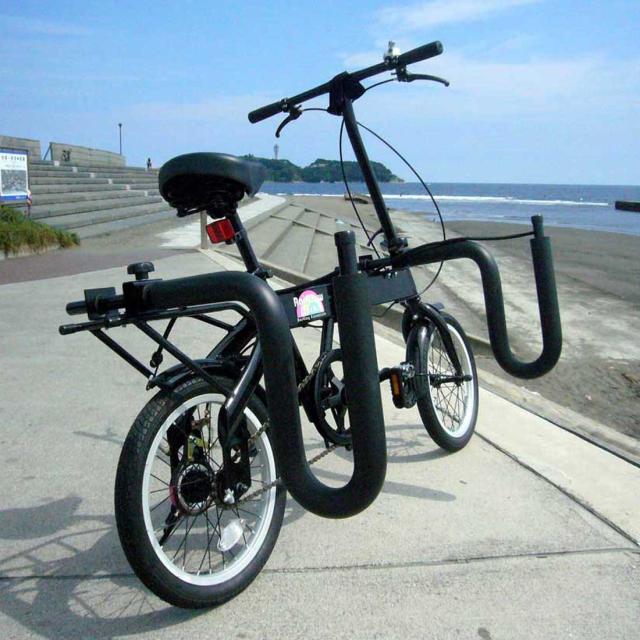 サーフボードキャリア付き自転車