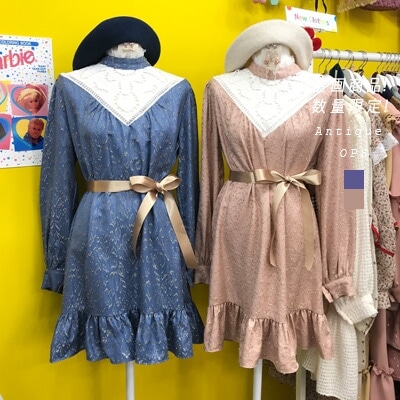 数量限定 ワンピース フリル レース 長袖 レトロ レディース 秋 冬 サテン リボン 結婚式 お呼ばれ きれいめ 美ライン Blue0023 の通販はau Pay マーケット Bonyn