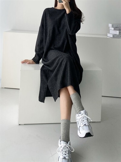 ニットワンピース セーター 縦リブ あったか 厚手 保温性 ワンピース ロング マキシ 無地 長袖 レディース ゆったり 冬 Gree3016 の通販はau Pay マーケット Bonyn