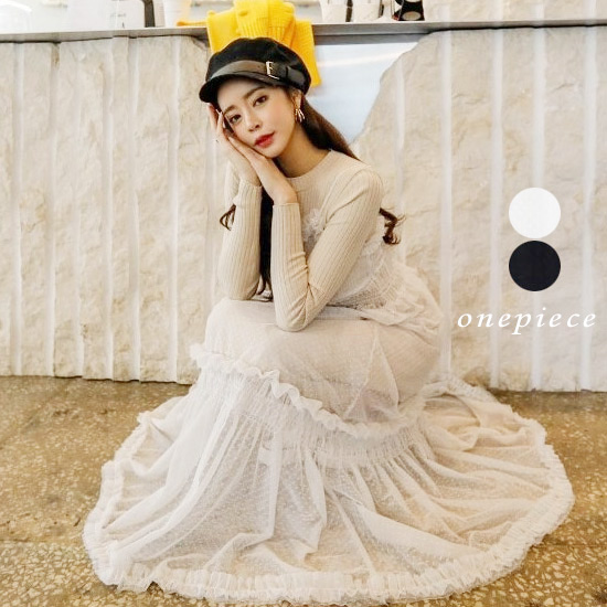 送料無料 総レース レイヤード ロング丈 シースルー ワンピー キャミソール インナー ワンピース ドレス ドット柄 水玉柄 Fl の通販はau Pay マーケット Bonyn