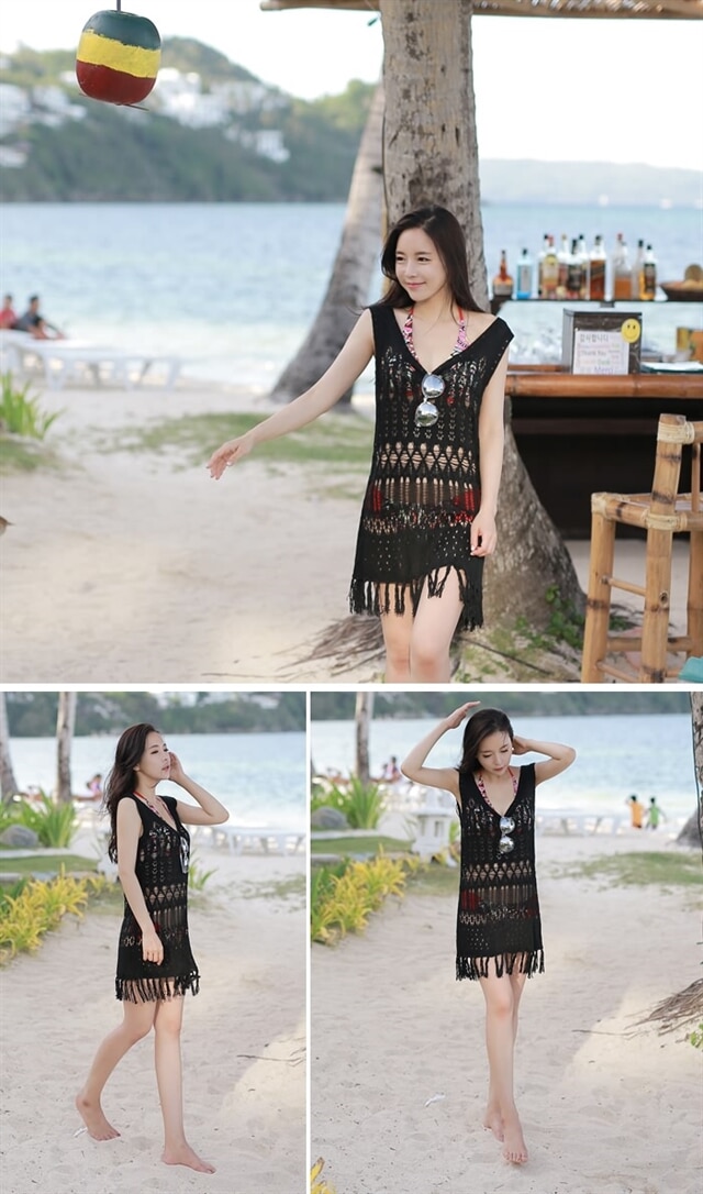 シースルー フリンジ ビーチカバーアップ ビーチワンピース ビーチウェア サマー 水着 ビキニ レディース キャミソール Beach039 の通販はau Pay マーケット Bonyn