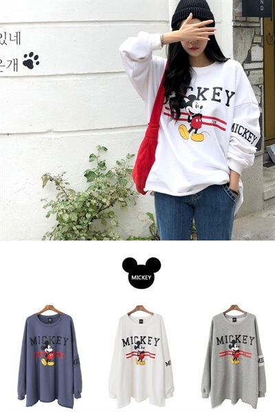 Disney新作 Tシャツ ミッキー 春 秋 トレーナー スウェット ディズニー ゆったり 大きいサイズ スポーティー ロング丈 Anns0002 の通販はau Pay マーケット Bonyn