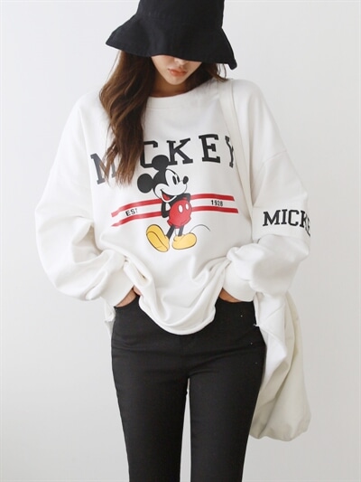 Disney新作 Tシャツ ミッキー 春 秋 トレーナー スウェット ディズニー ゆったり 大きいサイズ スポーティー ロング丈 Anns0002 の通販はau Pay マーケット Bonyn