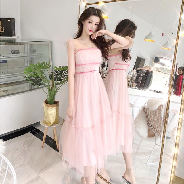 ワンピース ドレス ひざ下丈 ノースリーブ 代 30代 ピンク 春夏 オフショルダー リゾートワンピース バカンス チュール ワンピース 旅の通販はau Pay マーケット Rinatrad