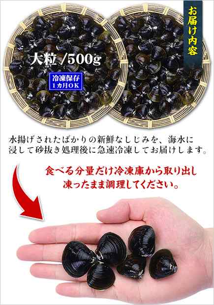 北海道網走湖の【天然＆大粒】大和しじみ（生/急速冷凍）業務用たっぷり1kg（500g×2P）【シジミ】FFの通販はau PAY マーケット -  越前かに職人 甲羅組