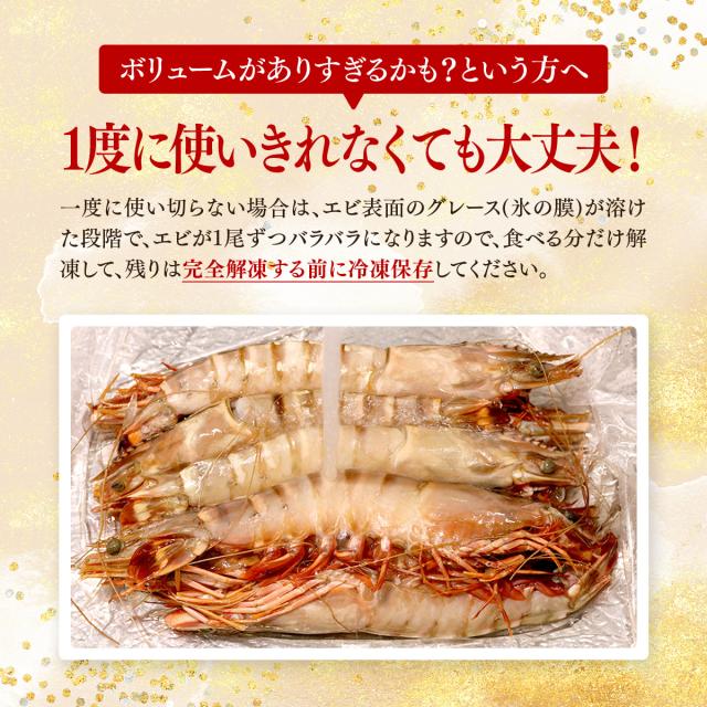 超特大 天然有頭えび シータイガー 業務用 1.3kg 7尾（1尾185g前後/約28cm）えび 海老 エビ  冷凍 海老フライ えびフライ 天ぷら 天然 BBQ プレゼント_12
