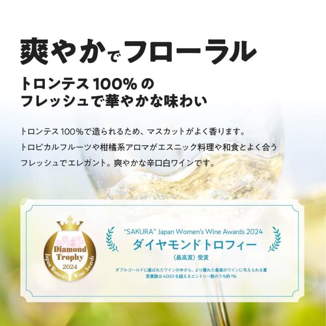 【白】ダイアモンドトロフィー受賞！辛口で爽やか トラピチェ ヴィンヤーズ トロンテス　アルゼンチン「750ml　白　辛口　ワイン」 【12本セット】　ギフト　お祝い　パーティー_3