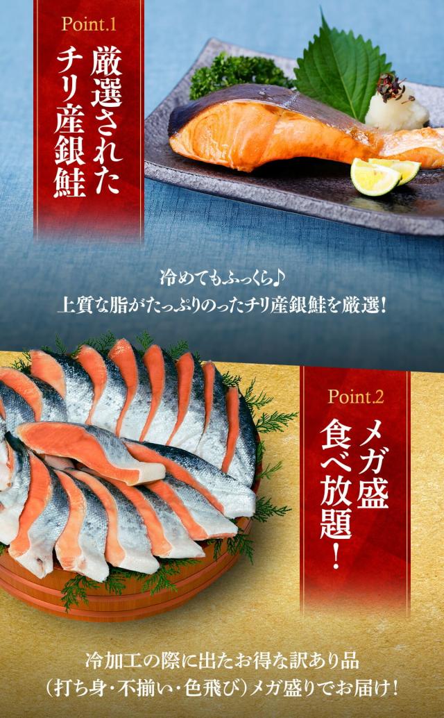 有塩or無塩」が選べる！ 銀鮭 切身 業務用 1kg(約10切れ) 冷凍食品 定
