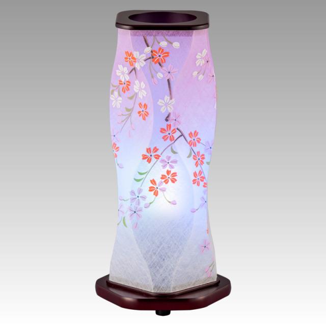 盆提灯 インテリア提灯 モダン提灯 花梨1号（桜）レインボーLED