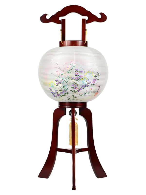 盆提灯 置き提灯 大内行灯 慈光10号彩花絹二重張