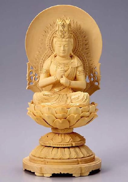 仏像 大日如来（柘植 ツゲ・丸台座） 3.5寸