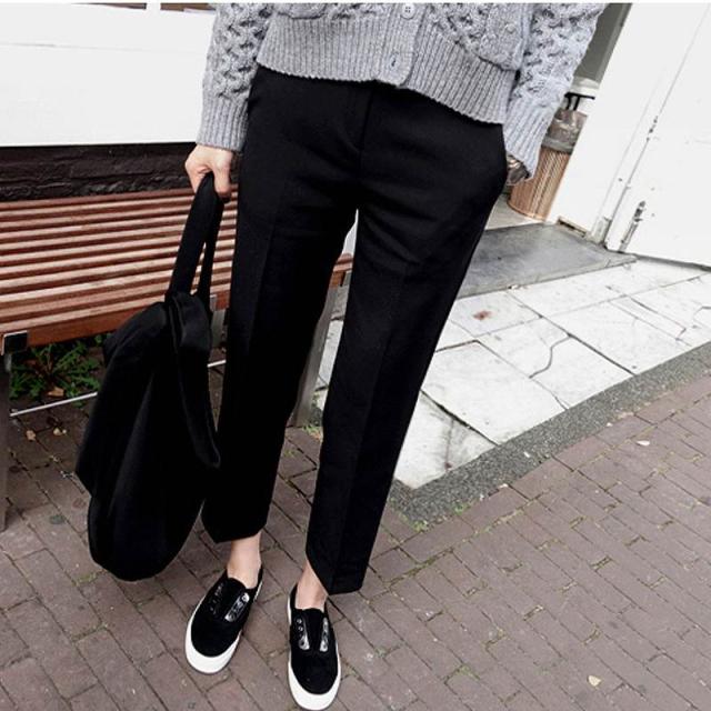 レディース ストレートパンツ クロップドパンツ 半端丈 ハイウエスト ボトムス ブラック 黒 S M L Xl 2xl 3xl 大きいサイズ送料無料の通販はau Pay マーケット エルネフジャパン