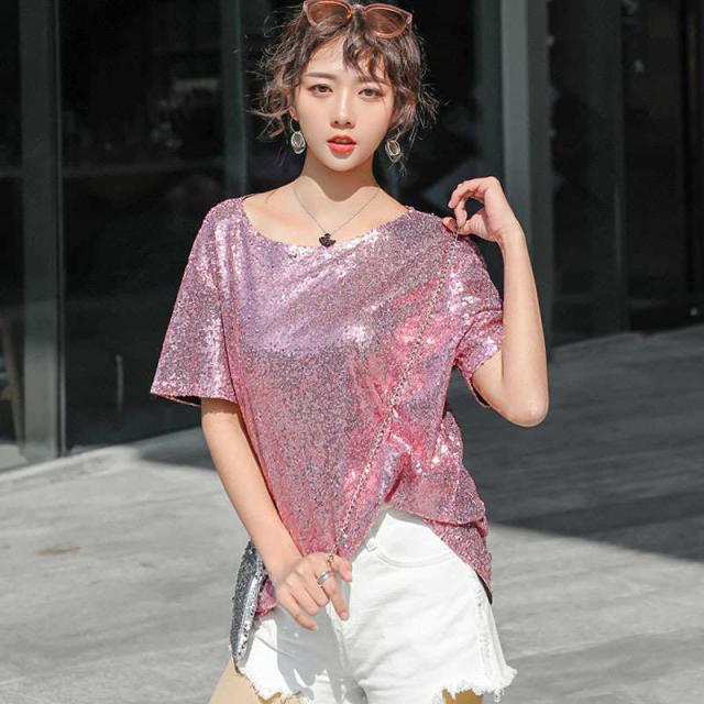 レディース ダンスウェア Tシャツ スパンコール ダンス 衣装 フェミニン イベント ピンク シルバー ゴールド グリーン 送料無料の通販はau Pay マーケット エルネフジャパン