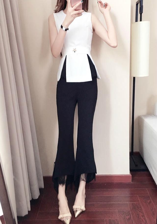 レディース セットアップ パンツスーツ 無地 ノースリーブ カットソー アンクル丈 ホワイト ブラック S M L Xl 2xl 送料無料の通販はau Pay マーケット エルネフジャパン