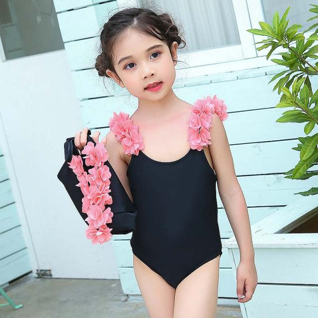 キッズ 女の子 水着 2点セット 帽子付き 花 ワンピース ブラック 黒 大きいサイズ 送料無料の通販はau Pay マーケット エルネフジャパン