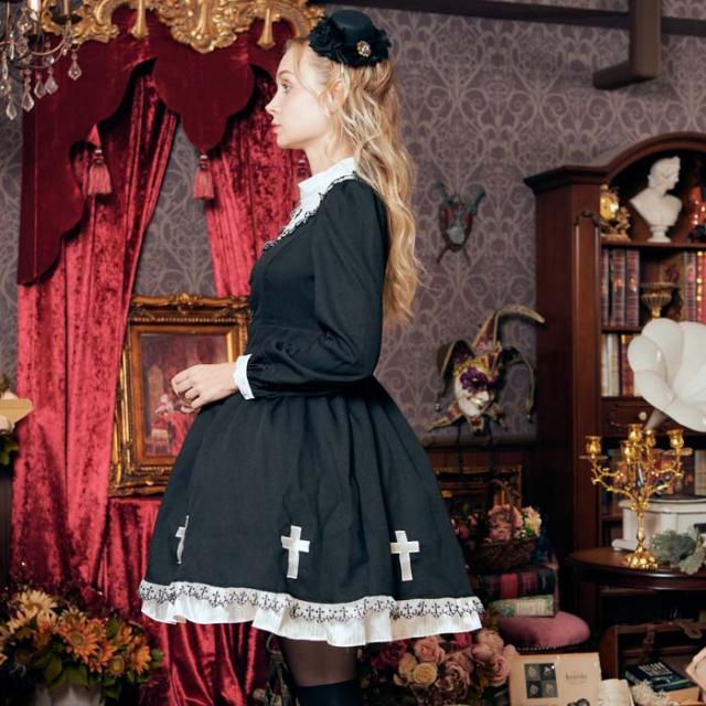 マスクプレゼント中 ロリィタ ワンピース ロリィタ ハイウエスト ロリィタ 長袖 ロリィタ ゴスロリ 聖十字 ワンピース シスター 修道の通販はau Pay マーケット Bodyline